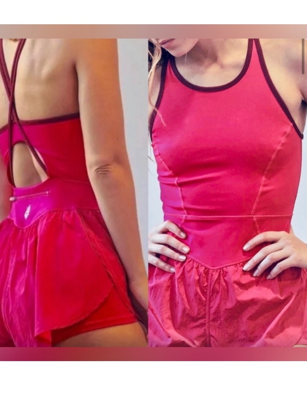 Free People movement the last mile onzie Bright Fuchsia Athletic